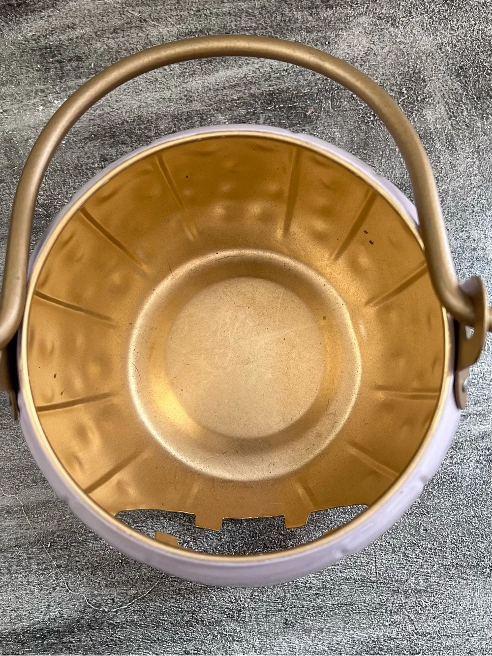 MORTAR & BONE Metal Bucket JACK O LANTERN Pink and Gold